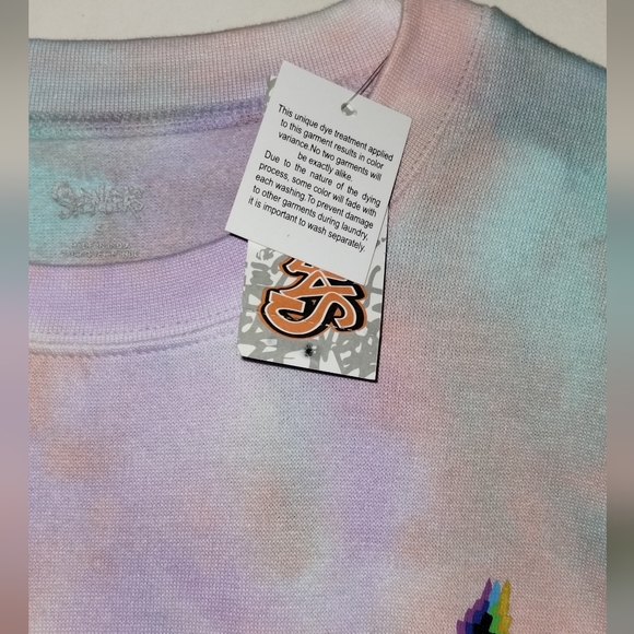 Psychedelic/trippy pastel tie dye crewneck sweatshirt - Picture 3 of 3